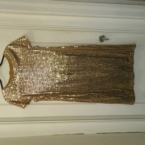 Gold sequin dress